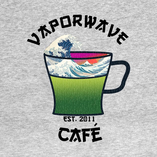 Vaporwave Aesthetic Great Wave Off Kanagawa Cafe Coffee Tea by mycko_design